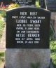 Grafsteen T Swart en G Dekker op begraafplaats Midsland